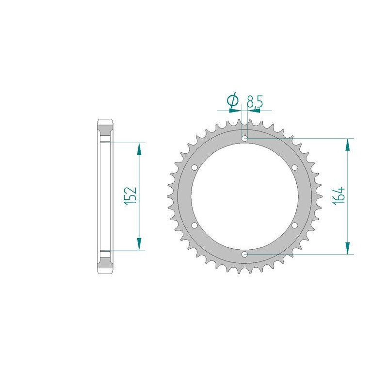 Kit Chaine DC YAMAHA SR 500 (2J4) (1978-1990) 2J4