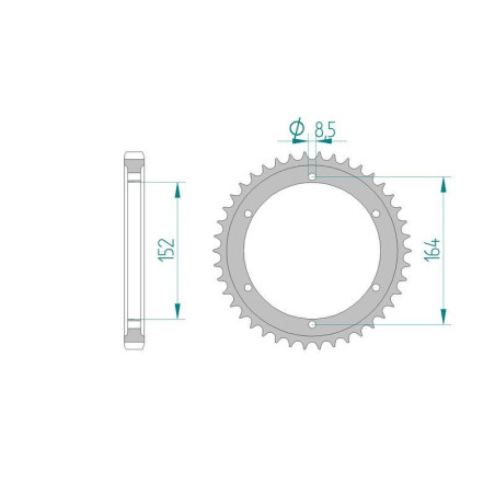Kit Chaine DC YAMAHA SR 500 (2J4) (1978-1990) 2J4