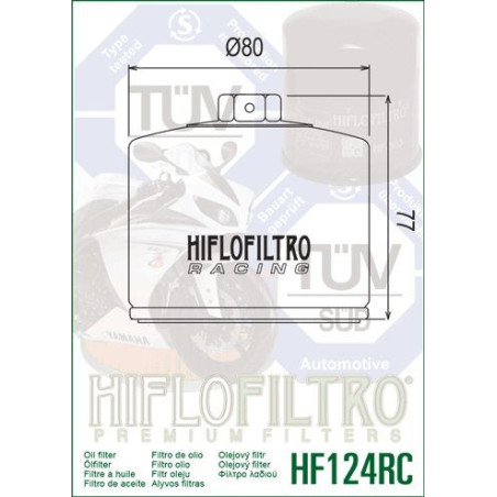 Filtre à huile HF124RC HIFLO FILTRO Racing Kawasaki dimensions