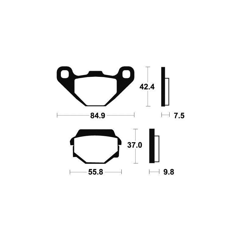 Plaquettes de frein moto TECNIUM MO86 métal fritté schéma