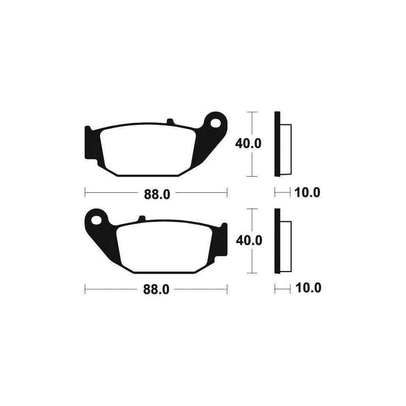 Plaquettes de frein moto TECNIUM MA415 organique dimensions