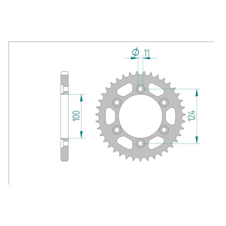 Kit chaine AFAM acier DUCATI 1000 MONSTER S IE pas 525 2003 à 2004