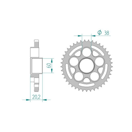 Kit chaine AFAM acier DUCATI 1000 MULTISTRADA DS pas 525 2003 à 2006