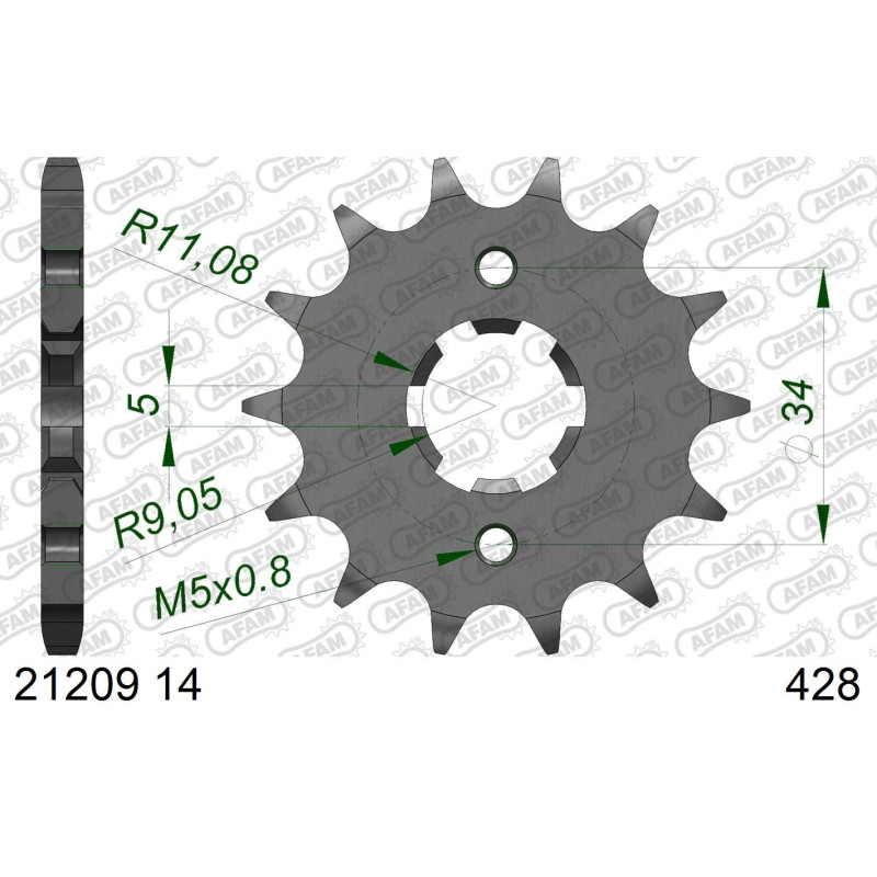Kit Chaine DC YAMAHA YS 125 2016 2019 pignon