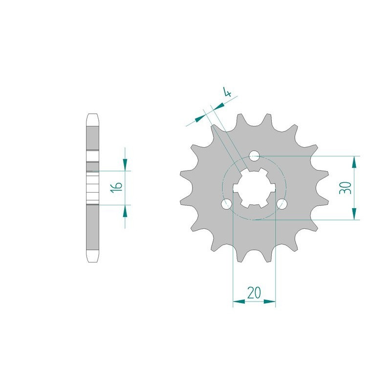 Pignon AFAM pour moto au pas de 428