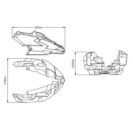 Sabot moteur PUIG pour KAWASAKI Z650 dimensions