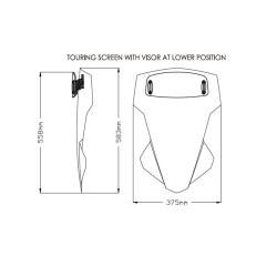 Bulle Touring avec visière PUIG pour Yamaha MT-07 Tracer 2