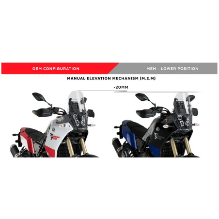 Support bulle MEM PUIG avec bulle Touring pour Yamaha Ténéré 700