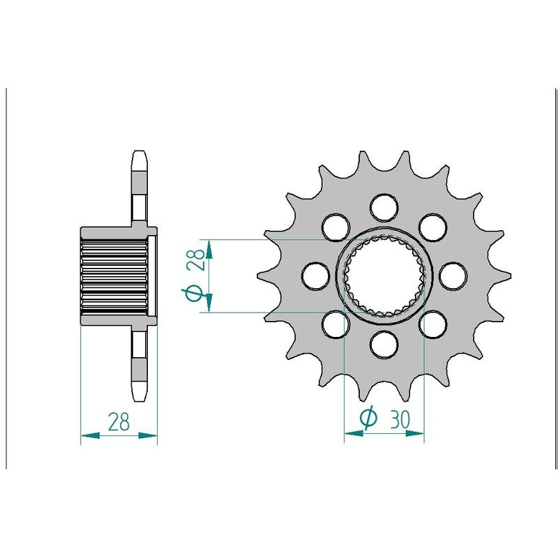 Pignon AFAM pour moto au pas de 525