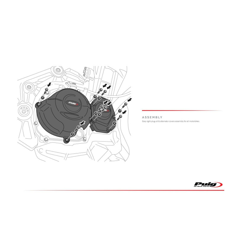 Kit protection carter PUIG pour KAWASAKI Z1000 montage gauche