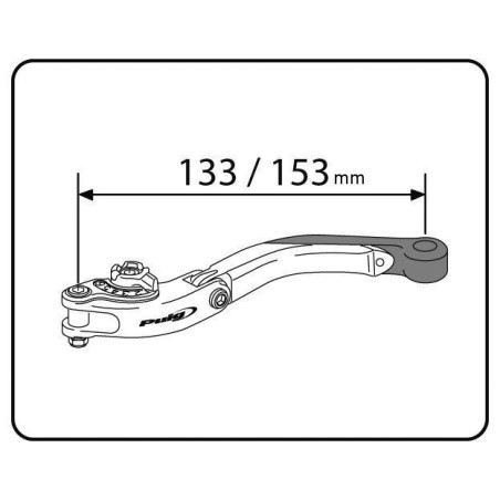 Levier d'embrayage PUIG rabattable extensible 3.0 dimensions