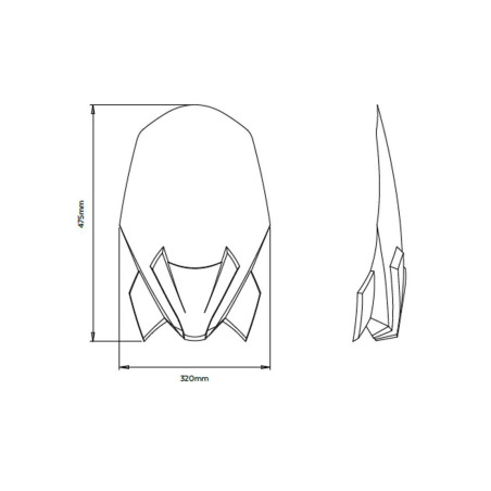 Saute vent Naked new generation touring BMW F900R 2020 pour support origine dimensions
