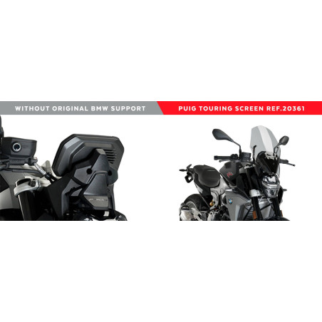 Saute vent Naked new generation touring BMW F900R 2020 sans support origine comparatif montée