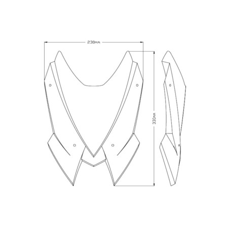 Saute vent Naked new generation sport KAWASAKI Z H2 dimensions