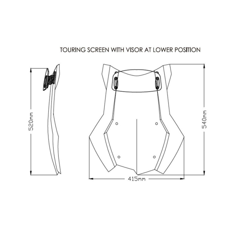 Bulle Touring avec visière PUIG pour BMW F850 GS Adventure dimension