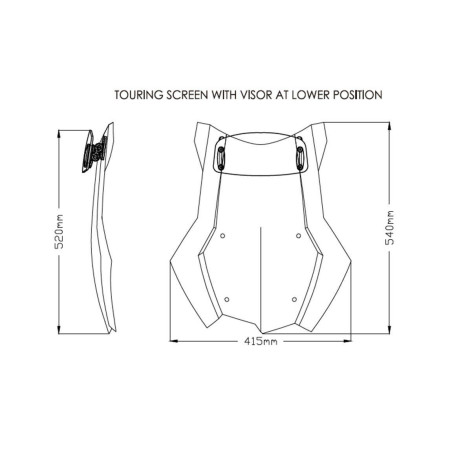 Bulle Touring avec visière PUIG pour BMW F850 GS Adventure dimension