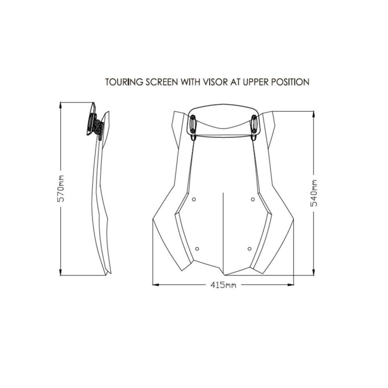Bulle Touring avec visière PUIG pour BMW F850 GS Adventure dimensions