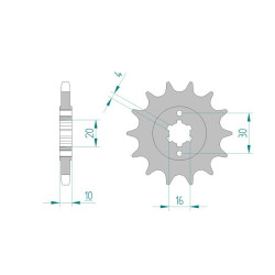 Pignon AFAM pour moto au pas de 428