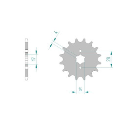 Pignon AFAM pour moto au pas de 420