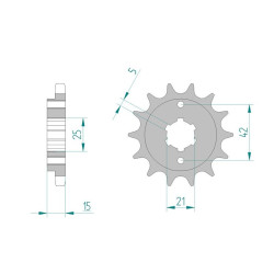 Pignon AFAM pour moto au pas de 530