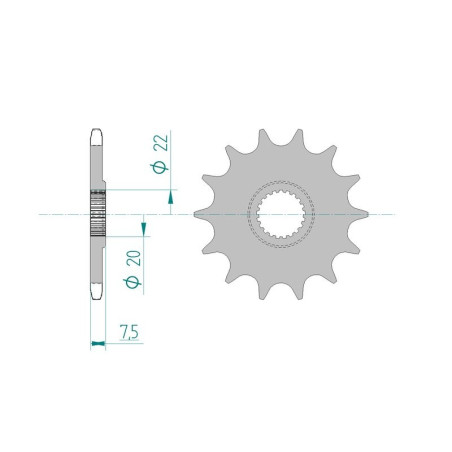 Kit chaine AFAM acier HONDA CR 125 R 5,6,7 pas 520 2005 à 2007