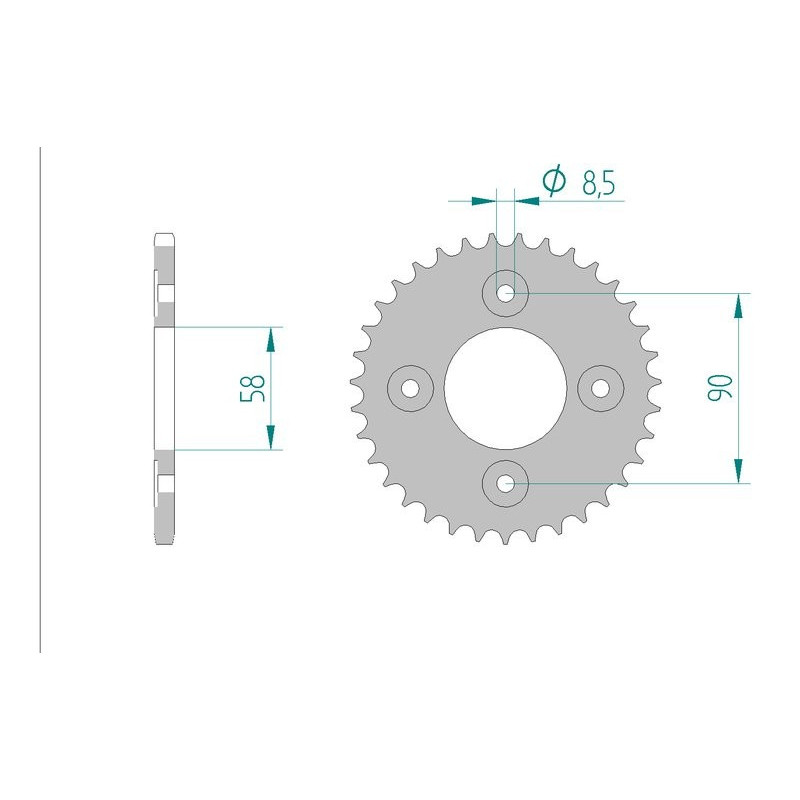 Kit chaine AFAM acier HONDA MSX 125 pas 420 2013 à 2013