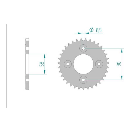 Kit chaine AFAM acier HONDA MSX 125 pas 420 2013 à 2013