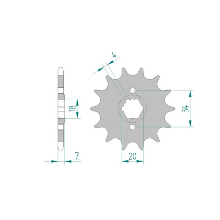 Kit chaine AFAM acier HONDA MTX 125 R RALLY TC02 pas 520 1986 à 1994