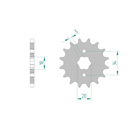 Kit chaine AFAM acier HONDA XLR 125 R V,W,X,Y,1 JD09/JD16A pas 428 1997 à 2001