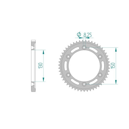 Kit chaine AFAM acier HONDA XLR 125 R V,W,X,Y,1 JD09/JD16A pas 428 1997 à 2001