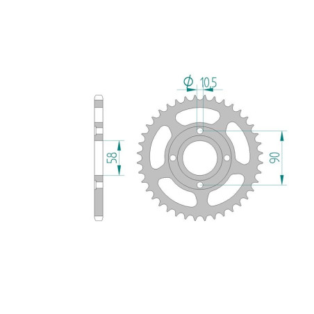 Kit chaine AFAM acier HONDA CB 200 pas 520 1976 à 1979
