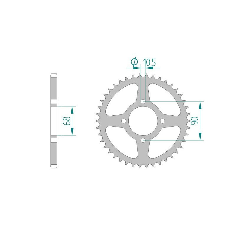 Kit chaine AFAM acier HONDA MTX 200 R W pas 520 1983 à 1986