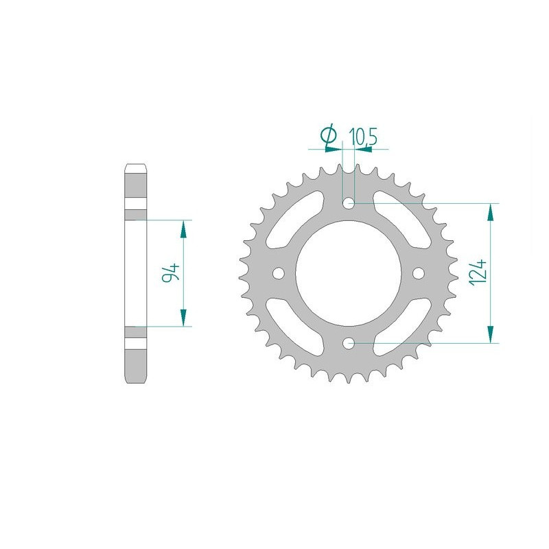 Kit chaine AFAM acier HONDA CB 500 K1,K2,F pas 530 1975 à 1977