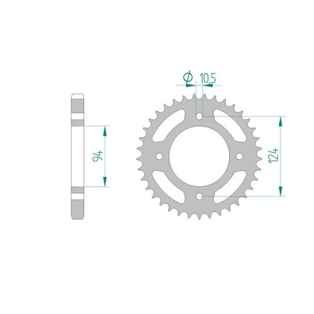 Kit chaine AFAM acier HONDA CB 550 K3,K4,F1,F2 pas 530 1977 à 1980