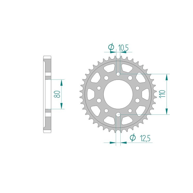 Kit chaine AFAM acier HONDA CBR 600 F H,J,K,L PC23 pas 530 1987 à 1990