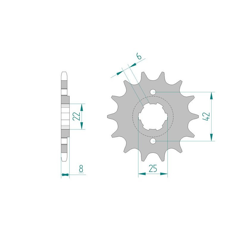 Kit chaine AFAM acier HONDA XL 600 R C,D,F,G,H PD03 pas 520 1983 à 1987