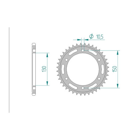 Kit chaine AFAM acier HONDA FMX 650 5,6 pas 520 2005 à 2006