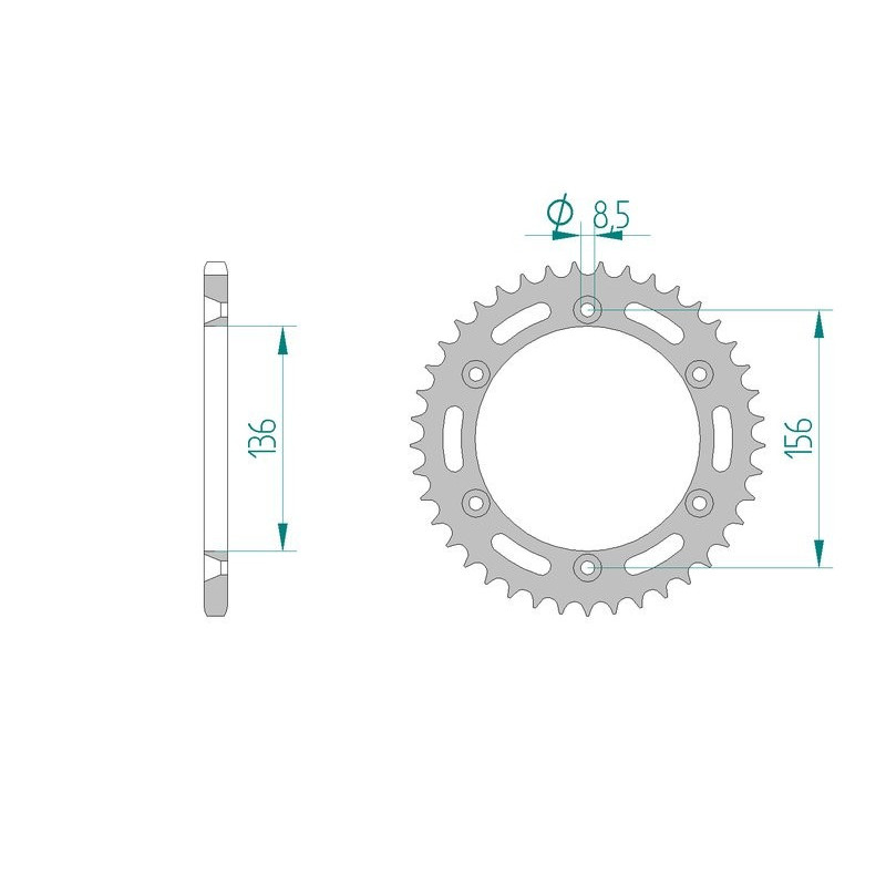 Kit chaine AFAM acier HUSQVARNA WR 250 pas 520 2001 à 2013