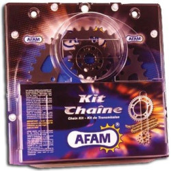 Kit chaine AFAM acier HUSQVARNA TE 350 pas 520 1992 à 1995    2