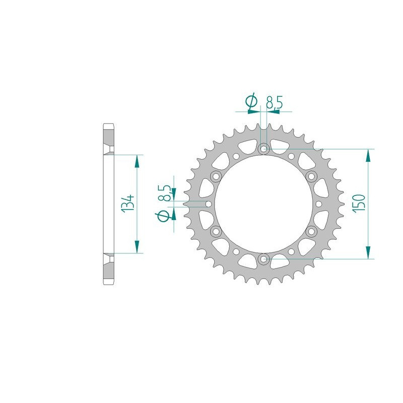 Kit chaine AFAM acier KAWASAKI KDX 200 H1-9 pas 520 1995 à 2006