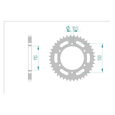 Kit chaine AFAM acier KAWASAKI NINJA 300 R ABS BDF pas 520 2013 à 2016