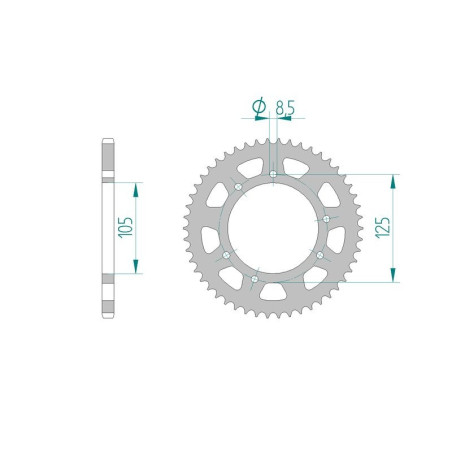 Kit chaine AFAM acier MBK X-LIMIT 50 SM pas 420 2007 à 2011