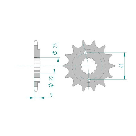 Kit chaine AFAM acier POLARIS 500 PREDATOR pas 520 2003 à 2004
