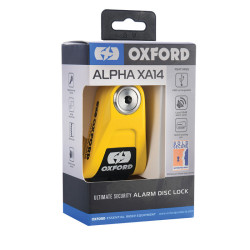 Bloque disque alarme OXFORD Alpha XA14 Ø14mm inox noir/jaune 2