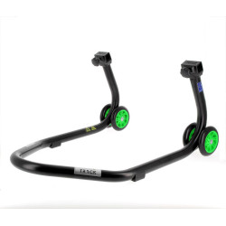 Béquille arrière BIHR Home Track supports en "L" noir mat roues vert 2