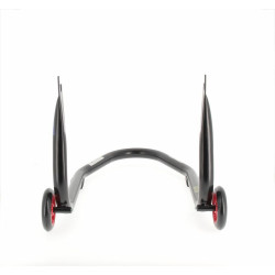 Béquille arrière BIHR Home Track fixe supports en "V" noir mat roues rouge 2
