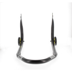 Béquille arrière BIHR Home Track fixe supports en "V" noir mat roues jaune 2