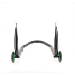 Béquille arrière BIHR Home Track fixe supports en "V" noir mat roues vert 2