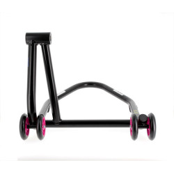 Béquille monobras droite BIHR Home Track noir mat roues rose 2