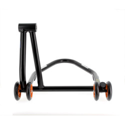 Béquille monobras droite BIHR Home Track noir mat roues orange 2